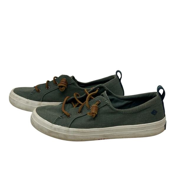 SPERRY green canvas Crest Vibe DUCK MONTAN Sneaker Size 6 - Picture 4 of 11